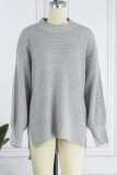 Fashion Street Solid Slit O Neck Tops
