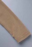 Fashion British Style Solid O Neck Long Sleeve Two Pieces