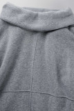 Casual Solid Patchwork Pocket Turtleneck Tops