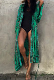 Fashion Vacation Print Frenulum Swimwears Cover Up