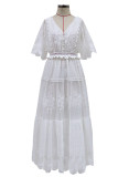 Fashion Sexy Solid Patchwork V Neck Princess Dresses