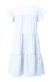 Casual Patchwork Solid Basic O Neck Cake Skirt Dresses