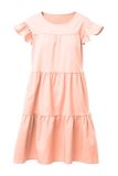 Casual Patchwork Solid Basic O Neck Cake Skirt Dresses