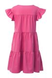 Casual Patchwork Solid Basic O Neck Cake Skirt Dresses