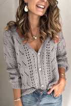 Fashion Street Adult Solid Cardigan V Neck Tops