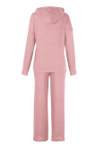 Fashion Casual Solid Patchwork Hooded Collar Long Sleeve Two Pieces