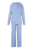 Fashion Casual Solid Patchwork Hooded Collar Long Sleeve Two Pieces