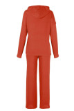 Fashion Casual Solid Patchwork Hooded Collar Long Sleeve Two Pieces