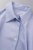 Fashion Casual Solid Patchwork Turndown Collar Half Sleeve Two Pieces