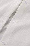 Fashion Casual Solid Patchwork Turndown Collar Half Sleeve Two Pieces