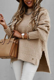 Fashion Street Solid Slit O Neck Tops