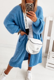 Casual Solid Patchwork Pocket Tops Sweater