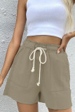 Casual Solid Patchwork Pocket Loose Wide Leg Solid Color Bottoms