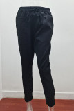 Fashion Casual Solid Patchwork Loose Mid Waist Pencil Bottoms