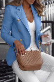 Fashion Work Solid Patchwork Turn-back Collar Outerwear