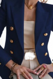Fashion Casual Solid Patchwork Turn-back Collar Outerwear