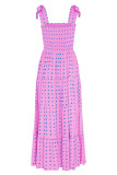 Fashion Street Dot Patchwork Spaghetti Strap Printed Dresses