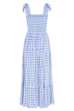 Fashion Street Dot Patchwork Spaghetti Strap Printed Dresses
