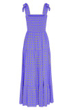 Fashion Street Dot Patchwork Spaghetti Strap Printed Dresses