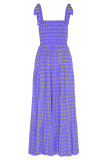 Fashion Street Dot Patchwork Spaghetti Strap Printed Dresses