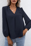 Fashion Casual Solid Patchwork V Neck Tops