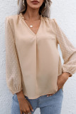 Fashion Casual Solid Patchwork V Neck Tops