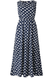 Fashion Street Polka Dot Patchwork O Neck A Line Dresses