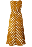 Fashion Street Polka Dot Patchwork O Neck A Line Dresses