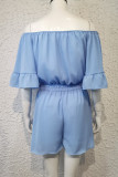 Fashion Casual Solid Patchwork Off the Shoulder Loose Rompers