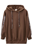 Fashion British Style Print Hooded Collar Two Pieces