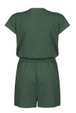 Fashion Casual Solid Patchwork V Neck Loose Rompers