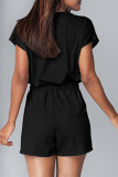 Fashion Casual Solid Patchwork V Neck Loose Rompers