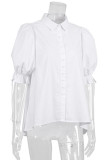 Fashion Casual Solid Patchwork Turndown Collar Tops