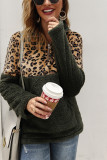 Fashion Patchwork Long Sleeve Leopard Print Top