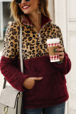 Fashion Patchwork Long Sleeve Leopard Print Top
