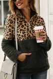 Fashion Patchwork Long Sleeve Leopard Print Top