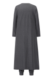 Casual Solid Patchwork O Neck Long Sleeve Three Pieces