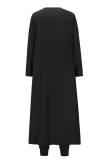 Casual Solid Patchwork O Neck Long Sleeve Three Pieces