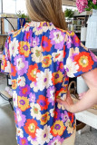 Casual Sweet Print Flowers O Neck T-Shirts