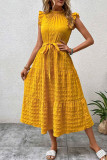Elegant Solid Bandage Fold Texture Half A Turtleneck A Line Dresses
