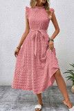 Elegant Solid Bandage Fold Texture Half A Turtleneck A Line Dresses