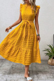 Elegant Solid Bandage Fold Texture Half A Turtleneck A Line Dresses