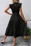 Elegant Solid Bandage Fold Texture Half A Turtleneck A Line Dresses