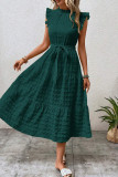 Elegant Solid Bandage Fold Texture Half A Turtleneck A Line Dresses
