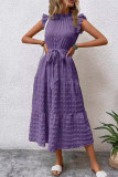 Elegant Solid Bandage Fold Texture Half A Turtleneck A Line Dresses