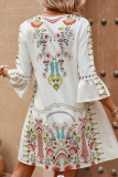 Casual Floral Lace V Neck Printed Dresses