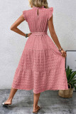 Elegant Solid Bandage Fold Texture Half A Turtleneck A Line Dresses