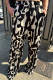 Casual Geometric Print Pocket Loose Wide Leg Full Print Bottoms