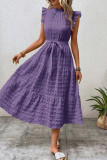 Elegant Solid Bandage Fold Texture Half A Turtleneck A Line Dresses