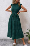 Elegant Solid Bandage Fold Texture Half A Turtleneck A Line Dresses